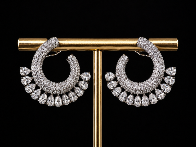 Diamond Hoop Earrings​