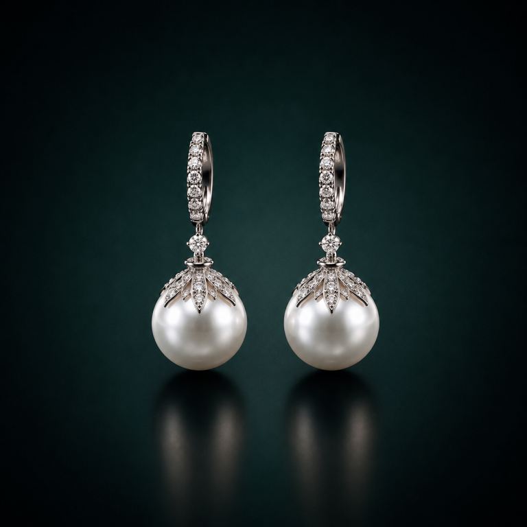 Pearl Diamond Earrings​