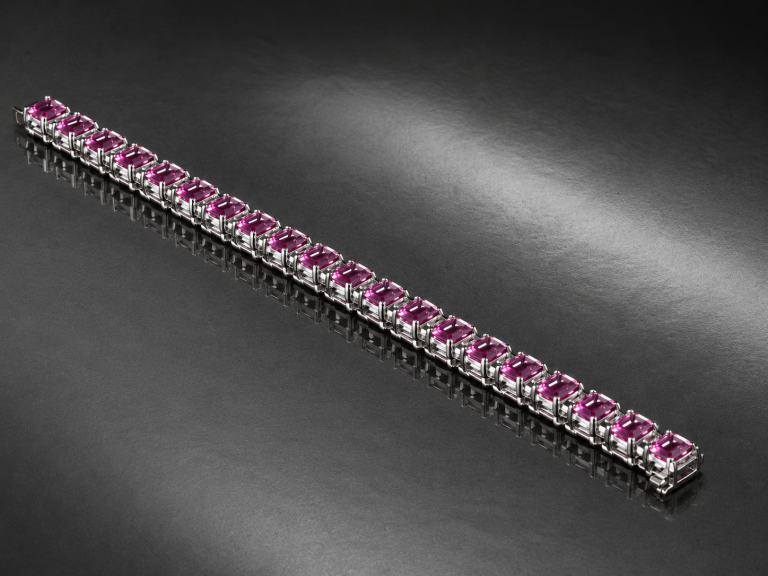 Pink Sapphire Line Bracelet