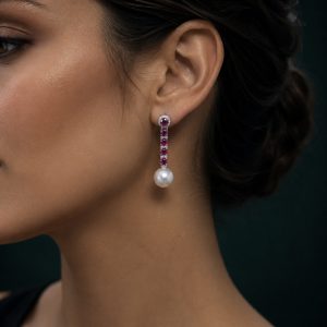 Ruby & Pearl Earrings