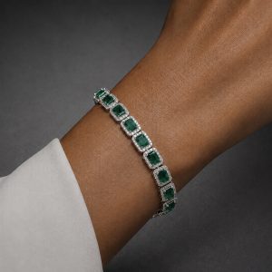 Zambian Emerald Line Bracelet