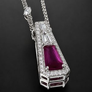 Ruby Drop Pendant Necklace