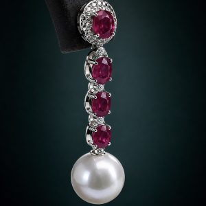 Ruby & Pearl Earrings