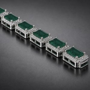 Zambian Emerald Line Bracelet