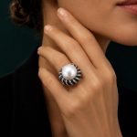 Natural Mabé Pearl & Diamond Ring
